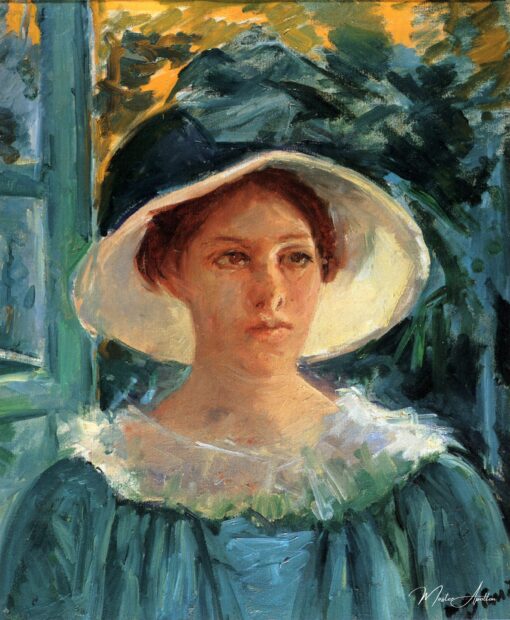Jeune femme en vert au soleil – Mary Cassatt Mary Cassatt
