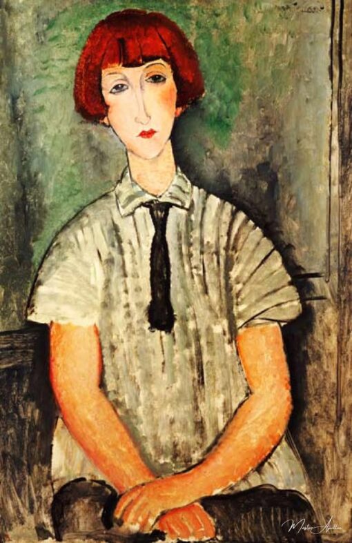 Jeune fille en chemise rayée – Amedeo Modigliani Amedeo Modigliani
