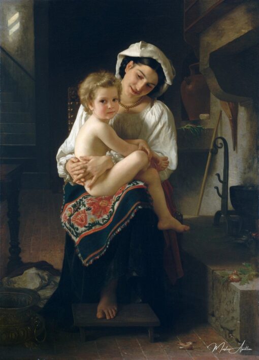 Jeune mère regardant son enfant – William Bouguereau William Bouguereau