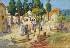 Journée de la femme arabe au cimetière, Bou-Kobrine – Frederick Arthur Bridgman Frederick Arthur Bridgman