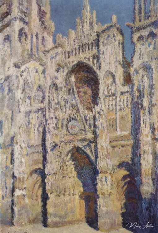 La Cathédrale de Rouen. Le portail et la tour Saint-Romain, plein soleil ; harmonie bleue et or (W1360) – Claude Monet Claude Monet