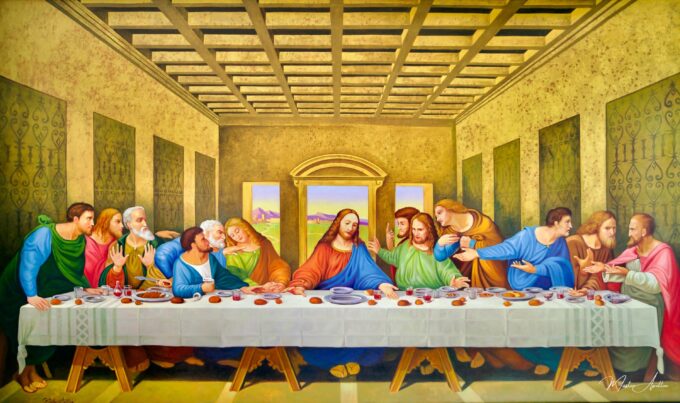 La Cène – Une réinterprétation du chef-d’œuvre de Léonard de Vinci par Master Apollon | 270 x 160 cm La Galerie d'art en ligne art gallery 4