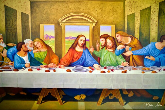 La Cène – Une réinterprétation du chef-d’œuvre de Léonard de Vinci par Master Apollon | 270 x 160 cm La Galerie d'art en ligne art gallery 5