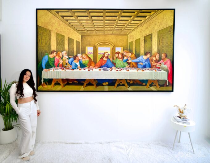 La Cène – Une réinterprétation du chef-d’œuvre de Léonard de Vinci par Master Apollon | 270 x 160 cm La Galerie d'art en ligne art gallery 3