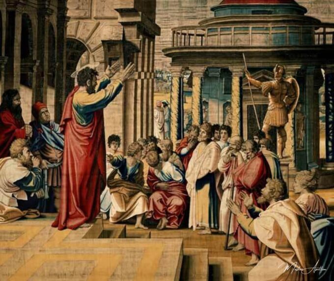 La conférence de Paul à Athènes – Raphaël (peintre) Raffaello Sanzio (Raphaël)