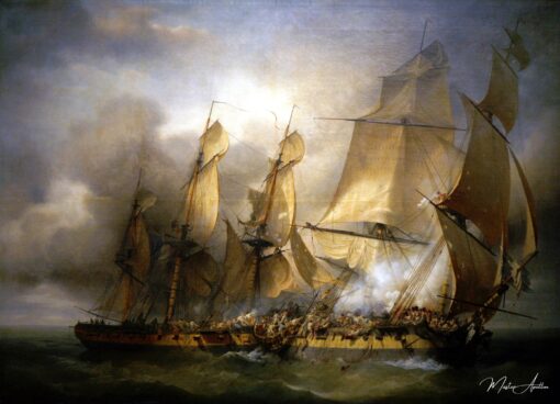 La corvette française Bayonnaise abordant le Hms Ambuscade pendant l’action du 14 décembre 1798 – Louis Philippe Crepin Louis-Philippe Crépin