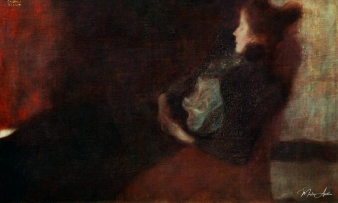 La dame au coin du feu – Gustav Klimt Gustav Klimt