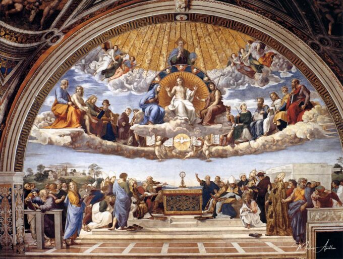 La Dispute du Saint-Sacrement – Raphaël (peintre) Raffaello Sanzio (Raphaël)