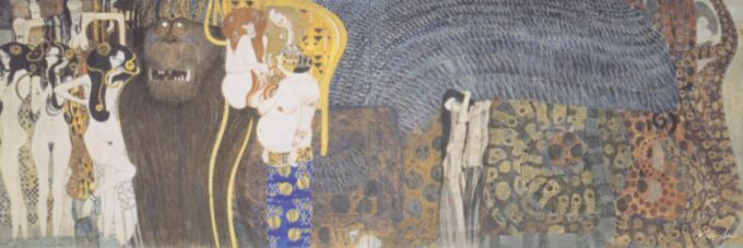 La frise de Beethoven : Les puissances hostiles. Mur du fond – Gustav Klimt Gustav Klimt