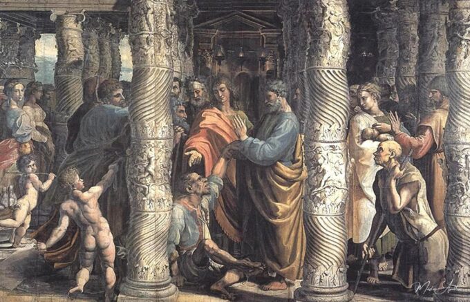 La guérison du paralysé – Raphaël (peintre) Raffaello Sanzio (Raphaël)