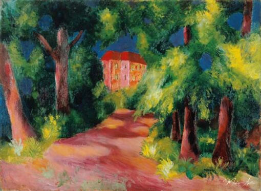 La maison rouge dans le parc – August Macke August Macke
