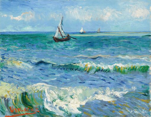 La mer à Saintes-Maries de la Mer – Van Gogh Reproduction de Tableaux Célèbres