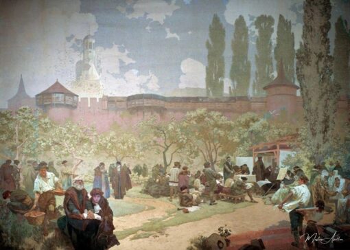 La pression de la bible de Kralice à Ivancice – Mucha Alphonse Mucha