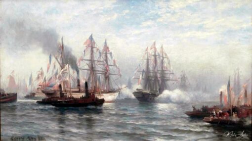 La Statue de la Liberté arrive dans le port de New York – Edward Moran Edward Moran