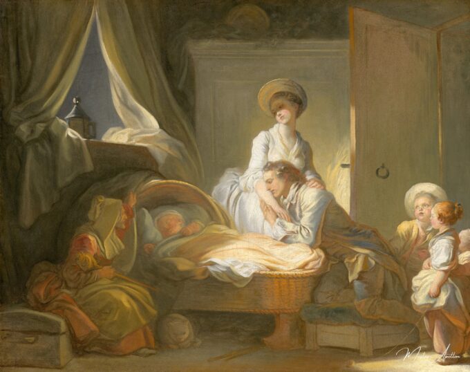 La visite à la crèche – Jean-Honoré Fragonard Jean-Honoré Fragonard