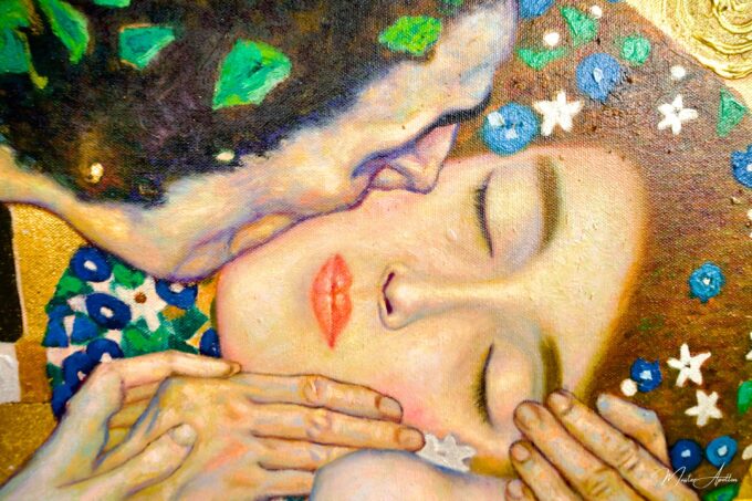 Le Baiser Réimaginé par Master Apollon | 200 x 200 cm La Galerie d'art en ligne art gallery 9