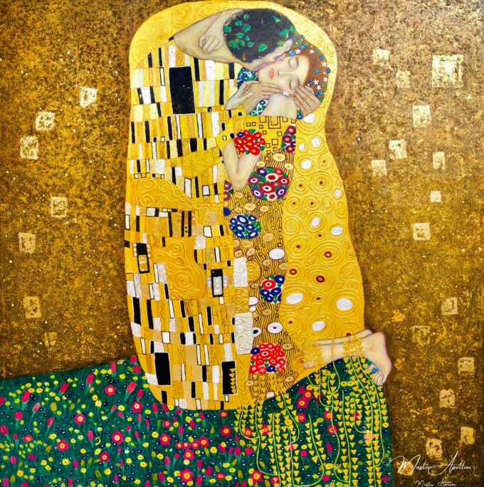 Le Baiser Réimaginé par Master Apollon | 200 x 200 cm La Galerie d'art en ligne art gallery 3
