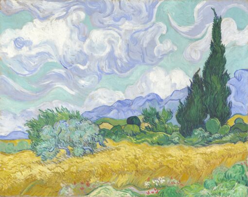 Le Champ de blé avec cyprès – Van Gogh Reproduction de Tableaux Célèbres 2