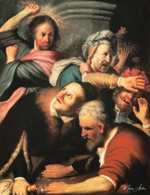 Le Christ chasse du temple les prêteurs d’argent – Rembrandt van Rijn Rembrandt van Rijn