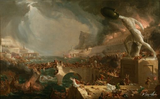 Le cours de l’empire : Destruction – Thomas Cole Reproduction de Tableaux Célèbres 2