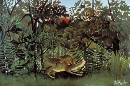 Le lion ayant faim se jette sur l’antilope – Henri Rousseau Henri Rousseau 2