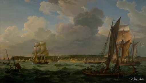 Le port du Havre vers 1824, vu de la mer – Louis Philippe Crepin Louis-Philippe Crépin