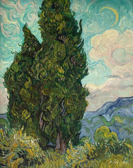 Les cyprès – Van Gogh Reproduction de Tableaux Célèbres