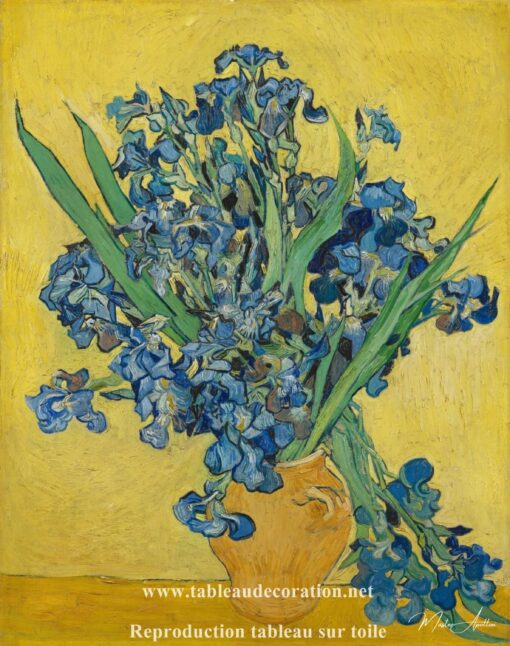 Les Iris jaunes (Vase aux iris) – Van Gogh Reproduction de Tableaux Célèbres