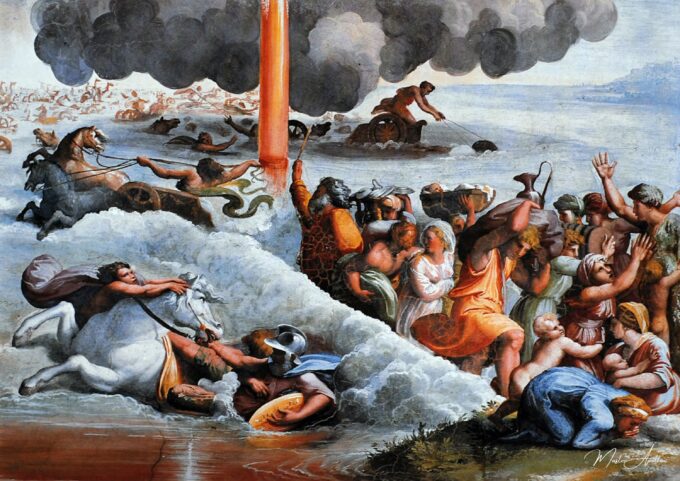 Les Israélites et la mer rouge – Raphaël (peintre) Raffaello Sanzio (Raphaël)