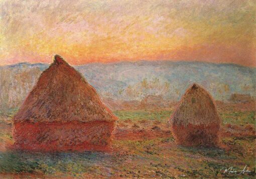 Les Meules à Giverny, soleil couchant – Claude Monet Claude Monet