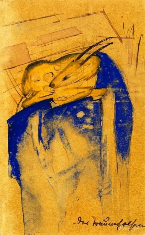 Les rochers de rêve (sur la carte postale à des Else élèves de cachot de lecture) – Franz Marc Franz Marc