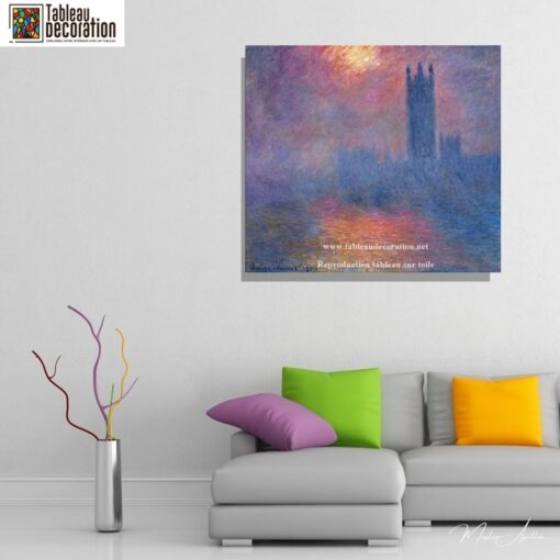Londres, le Parlement. Trouée de soleil dans le brouillard – Tableau Monet Claude Monet 5