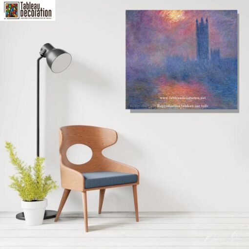 Londres, le Parlement. Trouée de soleil dans le brouillard – Tableau Monet Claude Monet 4