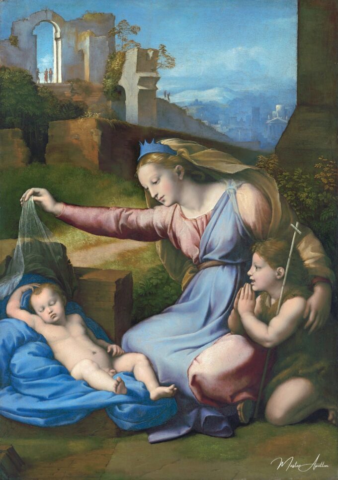 Madone avec l’enfant dormant et Saint Jean – Raphaël (peintre) Raffaello Sanzio (Raphaël)