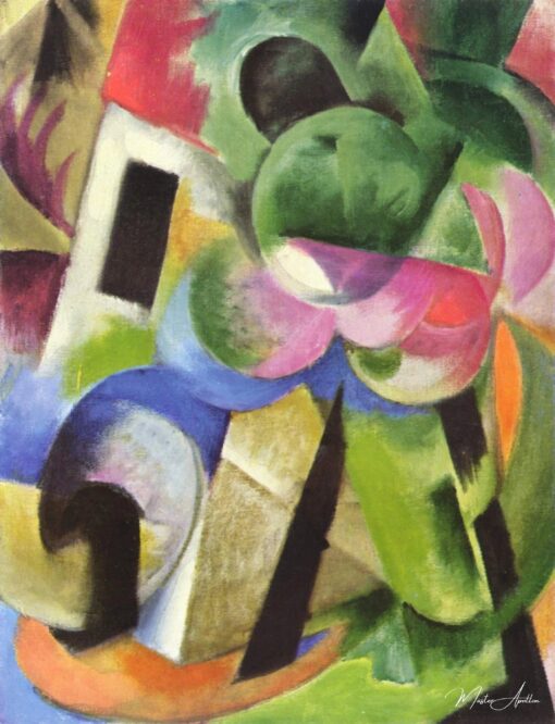 Maison avec des arbres – Franz Marc Franz Marc
