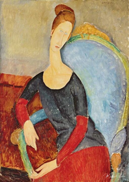 Mme Hebuterne dans un fauteuil bleu – Amedeo Modigliani Amedeo Modigliani