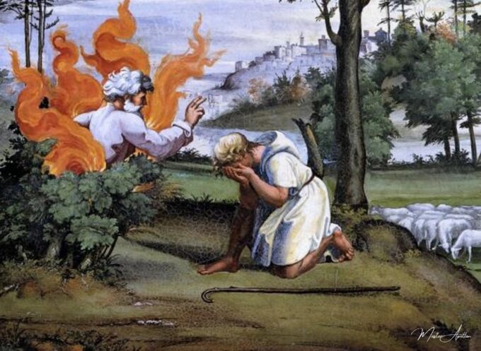 Moïse un buisson d’épines brûlant – Raphaël (peintre) Raffaello Sanzio (Raphaël)