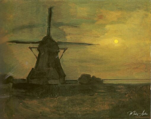 Moulin de l’est au clair de lune – Mondrian Piet Mondrian