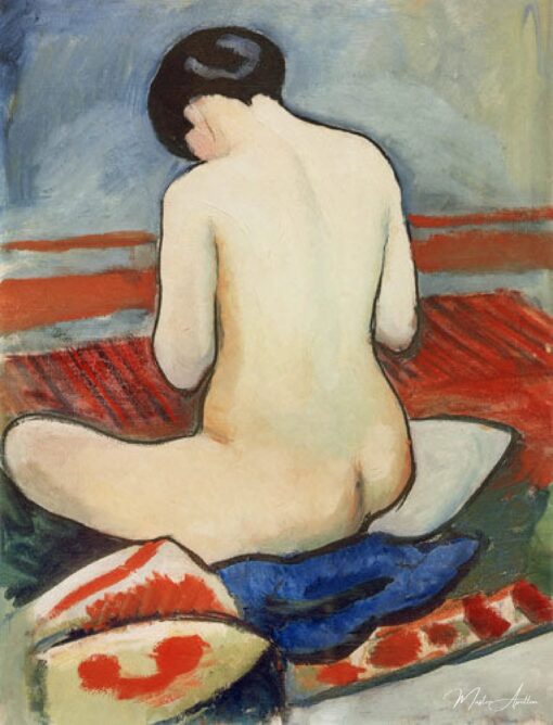 Nu assis sur des coussins – August Macke August Macke