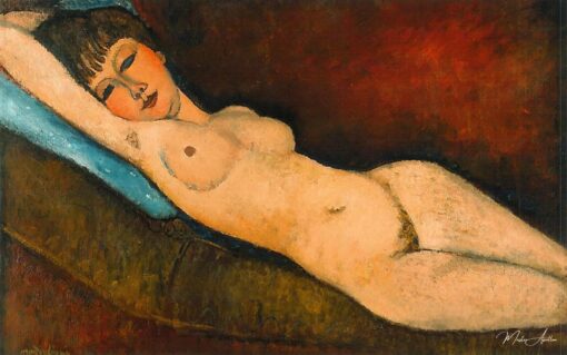 Nu Couché au coussin Bleu – Amedeo Modigliani Amedeo Modigliani
