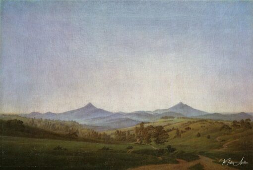 Paysage de Bohême avec le mont Milleschauer – Caspar David Friedrich Caspar David Friedrich