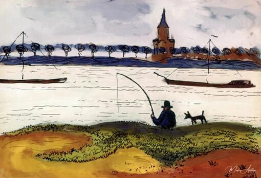 Paysage de fleuve avec des pêcheurs – August Macke August Macke