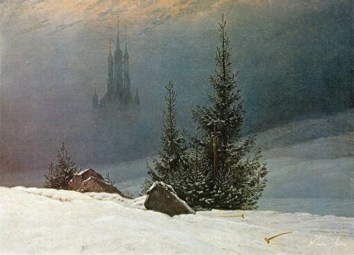 Paysage d’hiver avec l’église – Caspar David Friedrich Caspar David Friedrich