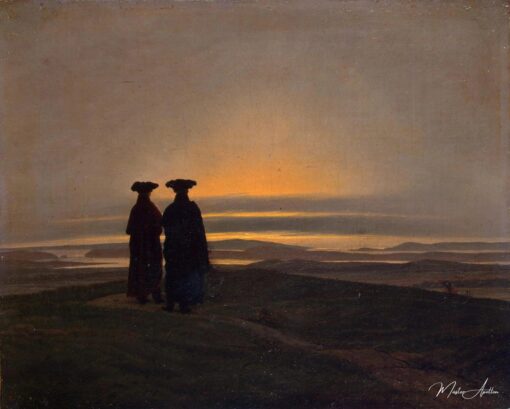 Paysage du soir avec deux hommes – Caspar David Friedrich Caspar David Friedrich