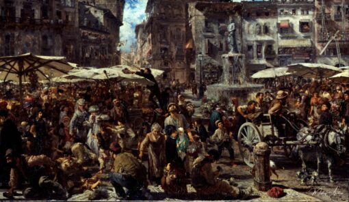 Piazza d’Erbe à Vérone – Adolph von Menzel Adolph von Menzel 2