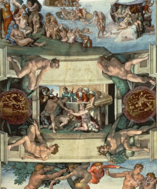Plafond de la chapelle Sixtine (1508-12) : Le Sacrifice de Noé – Michel-Ange Michel-Ange