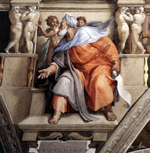 Plafond de la Chapelle Sixtine : le prophète Isaïe – Michel-Ange Michel-Ange