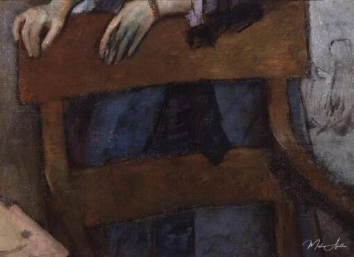 Portrait d’Hélène Rouart dans le bureau de ses pères, détail du fauteuil – Edgar Degas Edgar Degas