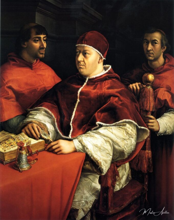 Portrait du pape Léon X – Raphaël (peintre) Raffaello Sanzio (Raphaël)
