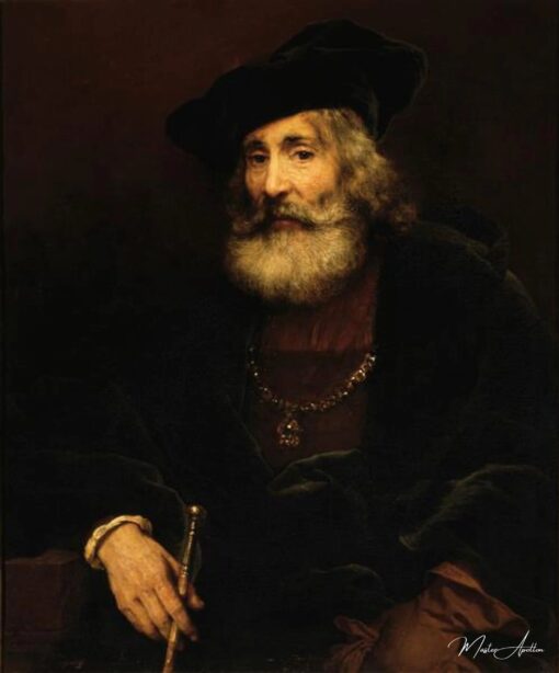 Portrait d’un homme âgé avec le bâton et le chapeau – Rembrandt van Rijn Rembrandt van Rijn